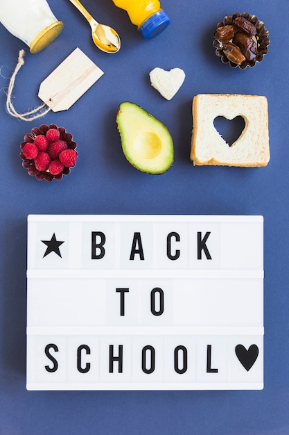 Healthy food near back to school poster