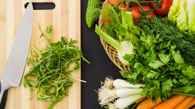 Healthy ingredients included in a salad