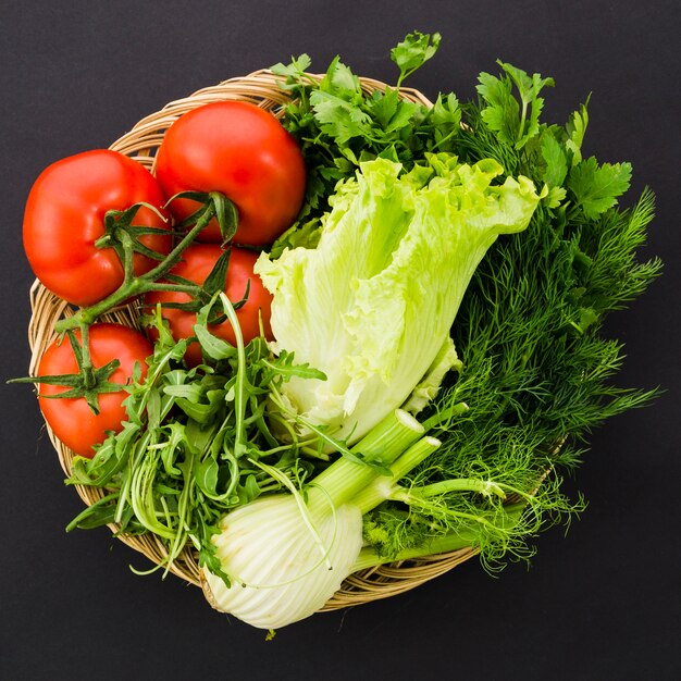 Healthy ingredients included in a salad