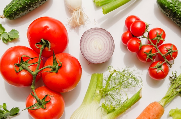 Healthy ingredients included in a salad