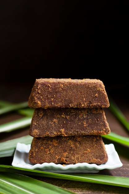 Healthy jaggery still life arrangement