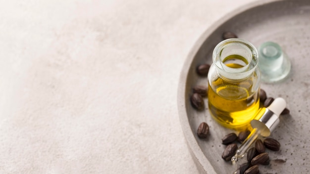 Free photo healthy jojoba oil treatment composition