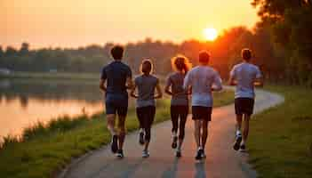 Free photo healthy lifestyle running outdoors