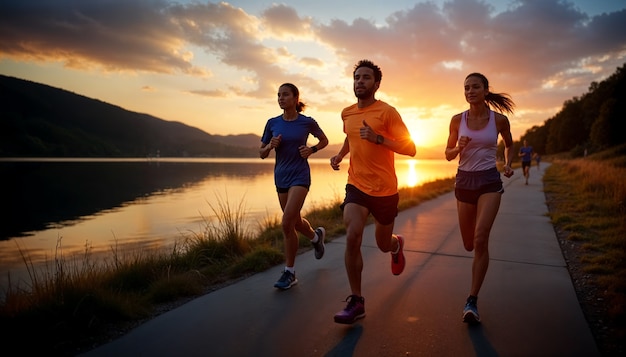 Free photo healthy lifestyle running outdoors