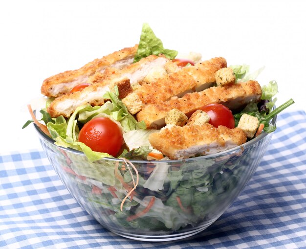 Healthy salad with chicken and vegetables