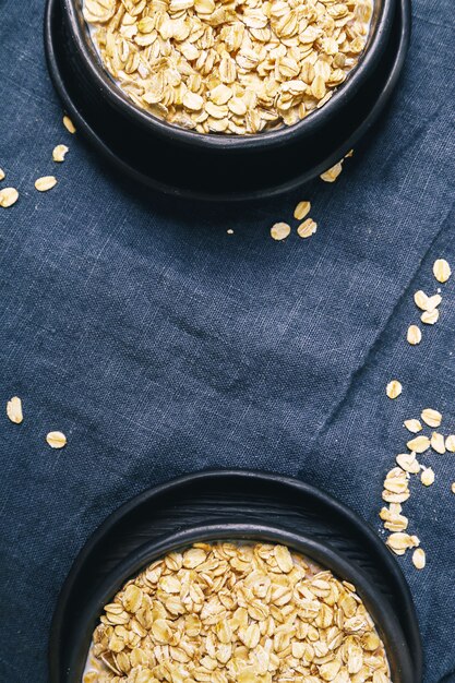 Heap of oats inside bowl