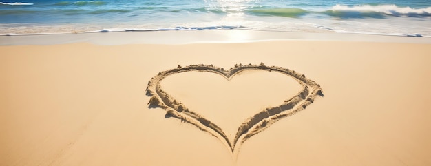 Free photo heart on a beach ai generated