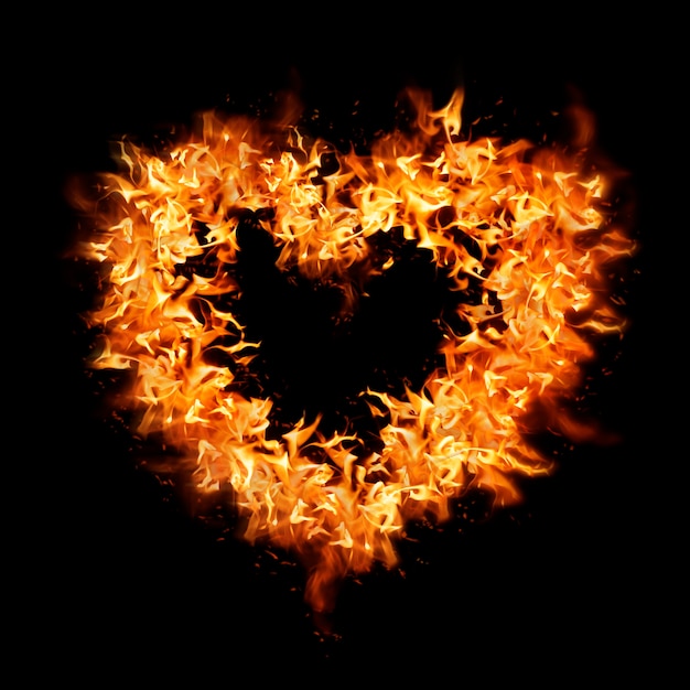 Free photo heart flame element, orange creative design