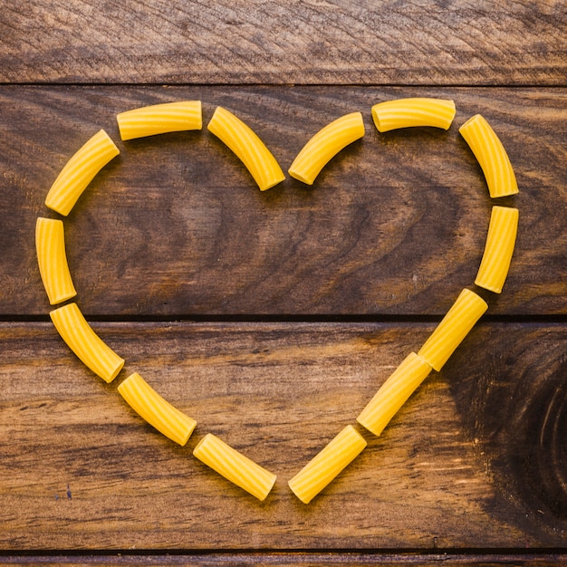 Heart from raw pasta