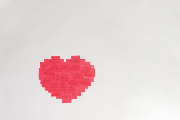 Free Photo heart made from post it