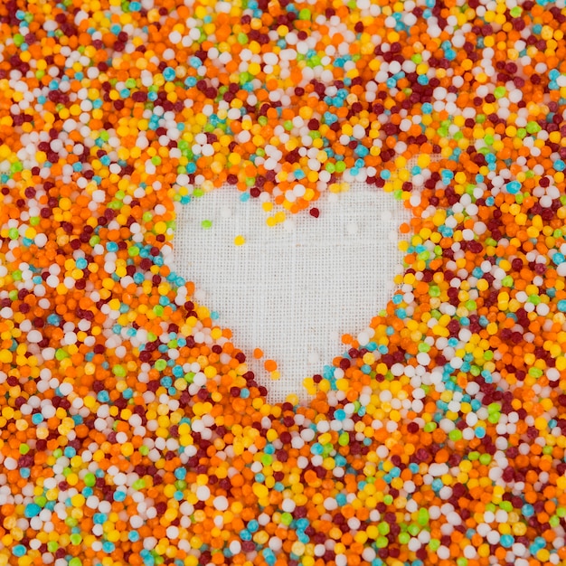 Free photo heart made from small beads