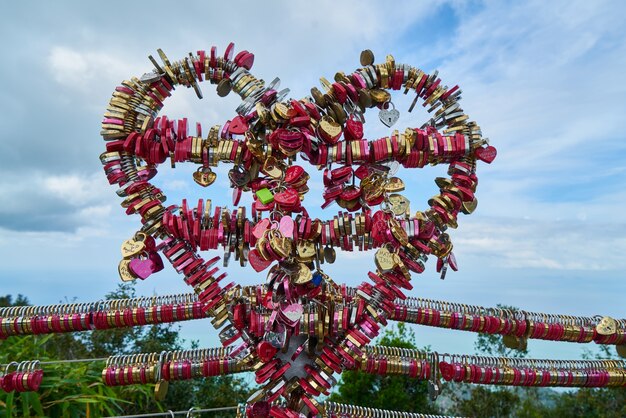 Heart made of padlocks