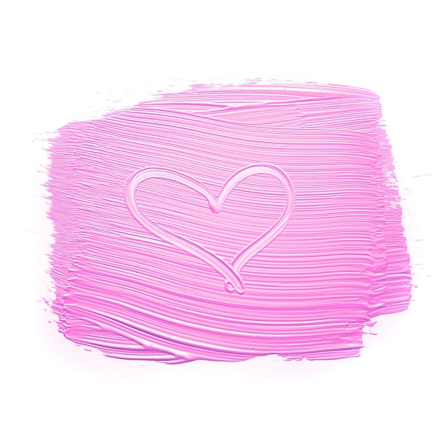 Free photo heart on pink smudged paint