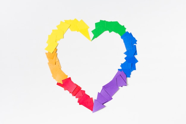 Free photo heart in rainbow colors concept