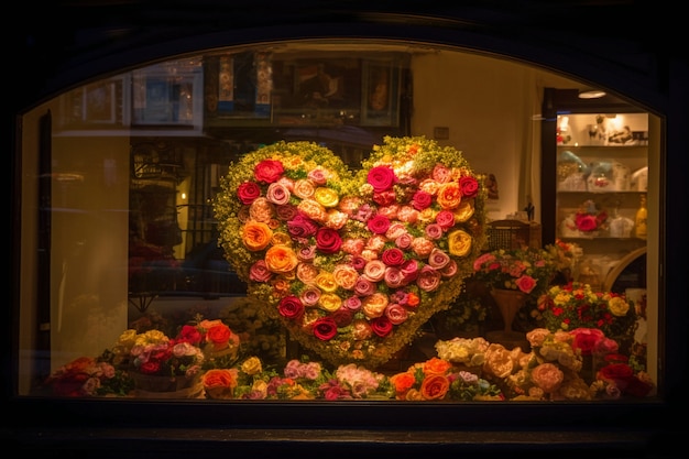 Free photo heart shape made of flowers