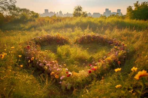 Free photo heart shape made of flowers