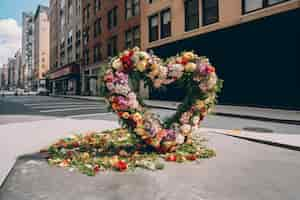 Free photo heart shape made of flowers