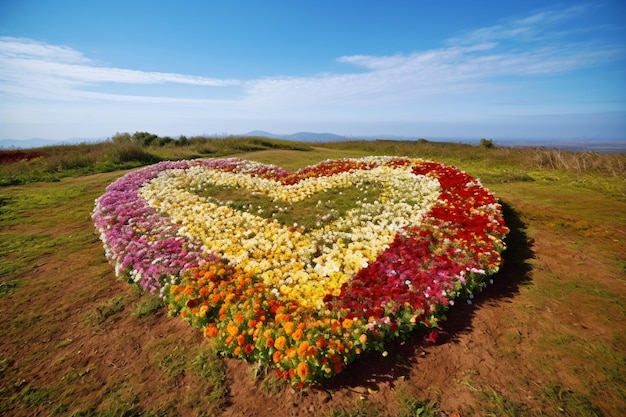 Free Photo heart shape made of flowers