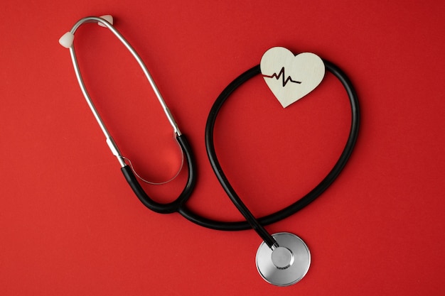 Heart shape and stethoscope arrangement