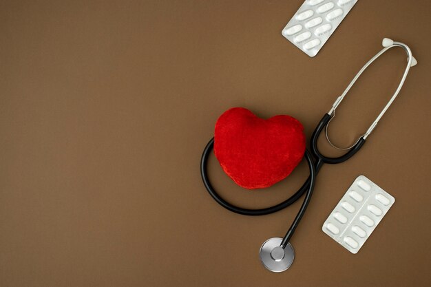 Heart shape and stethoscope for medical subjects