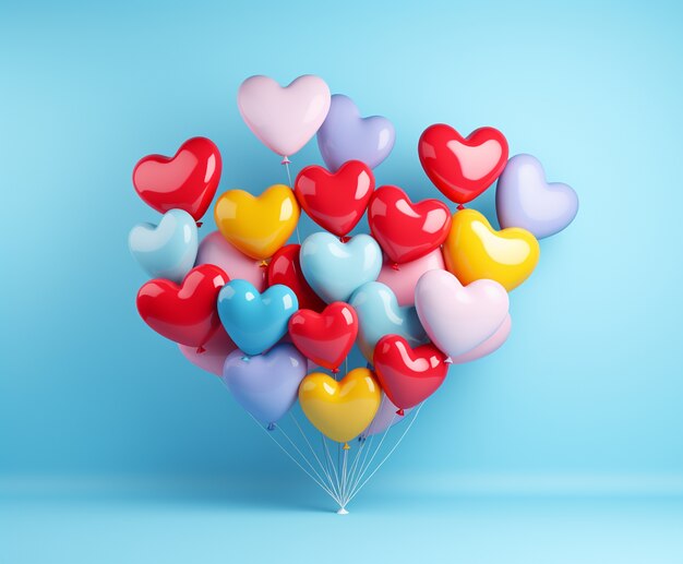 Heart shaped balloons indoors