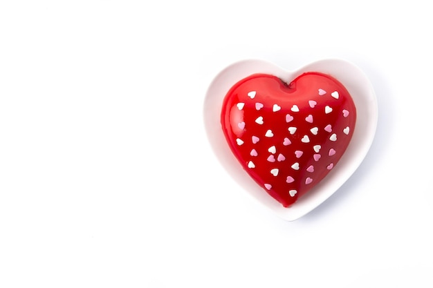 Free photo heart shaped cake for valentine's day or mother's day isolated on white background