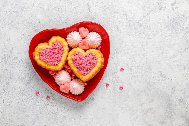 Heart shaped cakes for Valentine's Day.