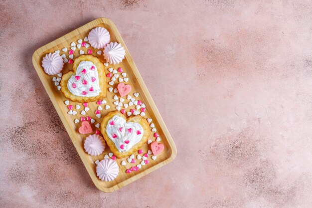 Heart shaped cakes for Valentine's Day.