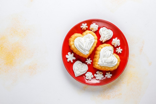 Heart shaped cakes for Valentine's Day.