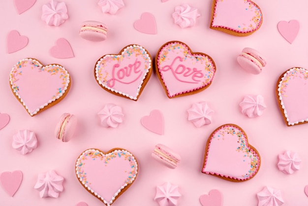 Heart-shaped cookies for valentines day