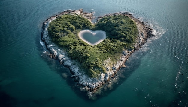 Free Photo heart shaped waves symbolize love in nature beauty generated by ai