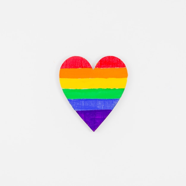 Free photo heart with the colors of pride flag