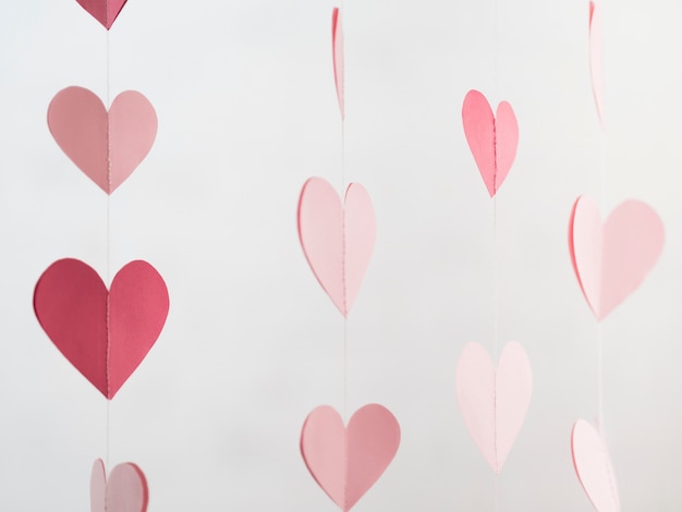 Free photo hearts shaped decorations hanged