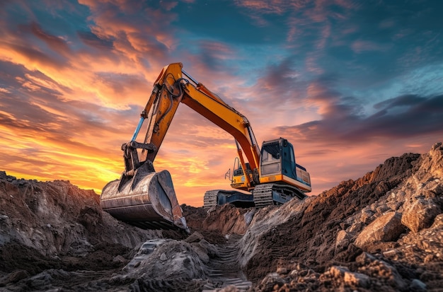 Free photo heavy machinery used in construction industry and engineering