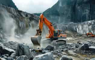 Free photo heavy machinery used in construction industry and engineering