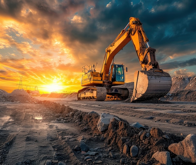 Heavy machinery used in construction industry and engineering