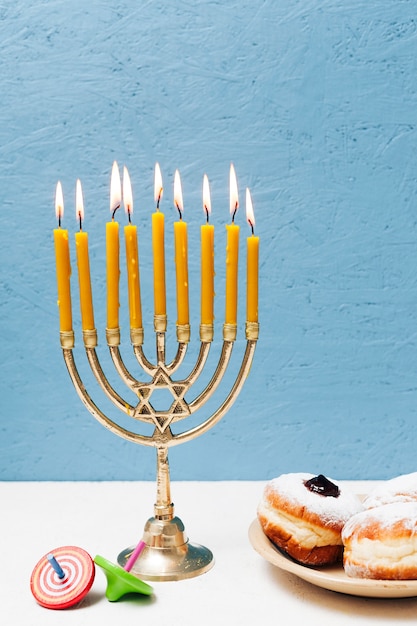 Free Photo hebrew hanukkah candlestick holder