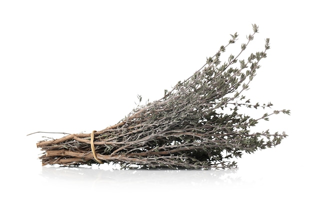 Herbs on a white surface