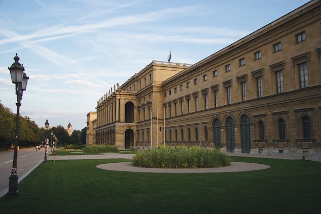 Hercules Hall surrounded by greenery under the sunlight at daytime in Munich in Germany