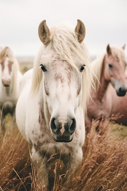 Free Photo herd of wild horses