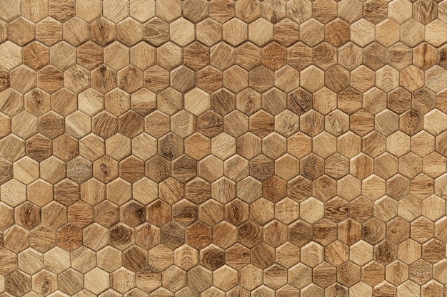 Free photo hexagon patterned wood textured background