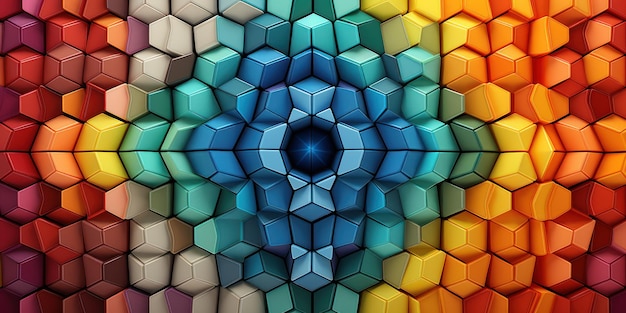 Free photo the hexagonal backs of colored pencils present a kaleidoscope of potential art