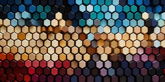 The hexagonal backs of colored pencils present a kaleidoscope of potential art