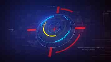 Free photo hi-tech futuristic hud display circle elements