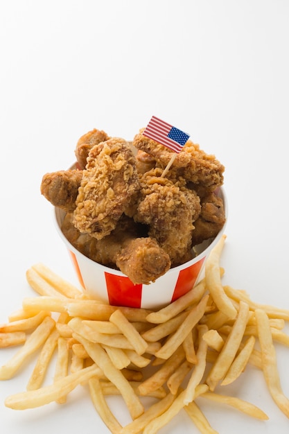 Free photo high angle of american food concept