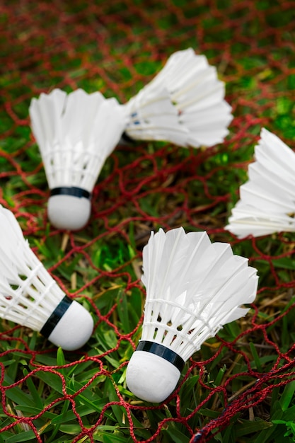 Free Photo high angle badminton shuttlecocks