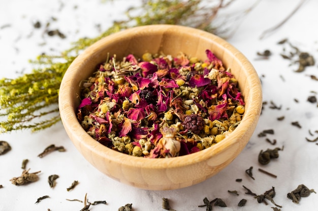 High angle bowl with petals