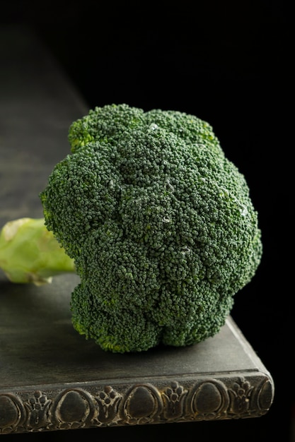 High angle broccoli on table