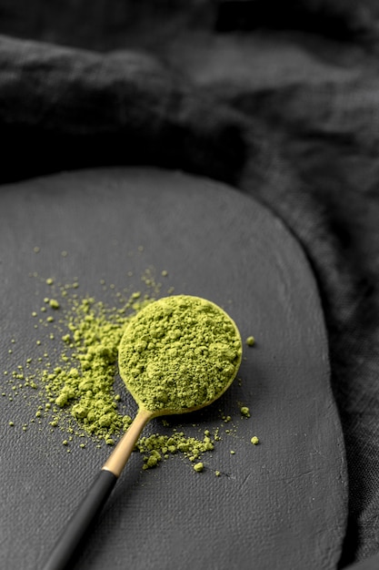 Free photo high angle of condiment powder concept