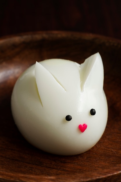 Free Photo high angle cute bunny egg for kids